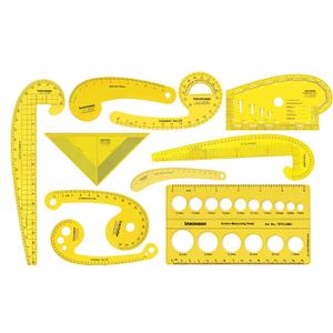 Traceease French Metric Plastic Sewing Tools Metric Curve Shaped Rulers for Designers and Tailors Sewing Ruler Set Tailoring Rulers Lot of 10pcs