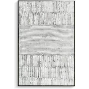 Creoate Framed Wall Art, Grey Abstract Hand Painted Texured Painting, 32x48 Inch Framed, Wall Decor for Home Decoration (48L" x 32W")