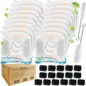 34 Pcs Cat Fountain Filters Replacement Compatible with VEKEN 95oz/2.8L Cat Water Fountain Filters Automatic Dog Water Fountain Filters Pet Fountain