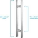 TOGU TG-6018 36 inches Solid Standoffs Heavy-Duty Commercial Grade-304 Stainless Steel Push Pull Door Handle/Barn Door Pull Handle/Glass Pulls, Full Brushed Stainless Steel Finish