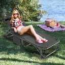 LILYPELLE Lounge Chair with Mattress, Heavy Duty Outside Lounge Chair Outdoor Portable Folding Lounge Chairs Sleeping Cots Bed for Camping, Pool, Beach, Patio