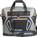 Engel HD30 High-Performance Soft Sided Tote Cooler - Durable, Leak-Proof, Portable Ice Chest for Camping, Fishing, Tailgating & Outdoor Activities - Long-Lasting Cold Retention (Dark Gray/Orange)