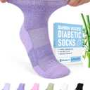 Womens Diabetic Socks,6 Pairs Wide Bamboo Viscose Non Binding Soft Socks for Men Women Size medium