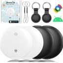 Bluetooth Smart Tags for Android, Air Tracker Tags-4 Pack Android, Keys Finder, Item Locator Works with Google's Find My Device App(Android only), Android Tag for Keys, Luggages, Bag, Wallet (White & Black)
