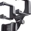 Cellet Vehicle Rear View Mirror Phone Holder Mount Universal Smartphone Cradle Compatible to Apple iPhone, Samsung Galaxy Smartphones, Google Pixel, Moto, Google Map GPS Navigation, Dash Cam Mount