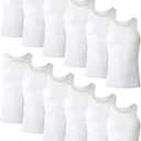 Hanes Men's Tank Top Undershirt Pack, Cool & Breathable Cotton, Moisture-Wicking Ribbed Tanks for Men, Multi-Pack (Medium, White)