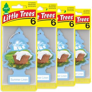 LITTLE TREES Car Air Freshener | Hanging Tree Provides Long Lasting Scent for Auto and Home | 24 Air Fresheners |Summer Linen