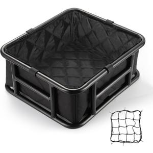 THE WHITE SHOP Bike Basket Liner & Cargo Net, Reusable Thickened Lining Bicycle Basket Accessory Fits Most Bikes and E-Bike Baskets
