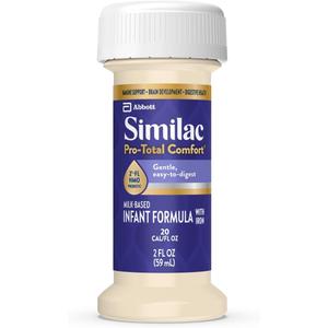 Similac Pro-Total Comfort Infant Formula With Iron, Gentle, Easy-to-Digest Formula, Has 2'-FL HMO for Immune Support, Non-GMO, Ready-to-Feed Baby Formula, 2-fl-oz Bottle, Pack of 24 (EXP 07/01/26)