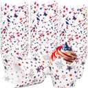 AnyDesign 200Pcs Patriotic July 4th Tulip Cupcake Liners Muffin Baking Cups Red Blue White Stars Fireworks Cupcake Wrappers for 250th Anniversary Independence Day Party Supplies Table Decor