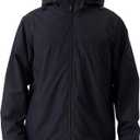 Men's Lightweight Hooded Jacket Waterproof Windbreaker Raincoat Shell Jacket for Outdoor Hiking Traval (Medium, Black)