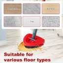 Mop Handle Replacement for Ocedar, 4 Section 30" to 58" Extendable Length Mop Stick for Ocedar Spin Mops Refills and Brooms Floor Cleaning, Include Base and Scrub Brush