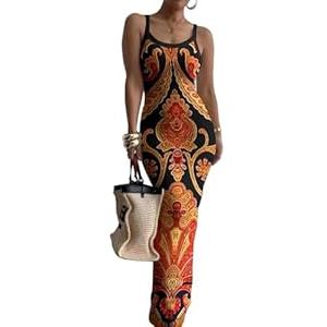 HTD Women Summer Casual Bodycon Maxi Dress Sexy Dresses (M, 8086 Blue Plaid)