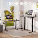 Veken 47.2" Standing Desk, Adjustable Height Office Desk with Wood Desktop, Computer Table for Home Work, Study and Gaming, Small Spaces, Modern Furniture, Black, 47.223.6 Inch