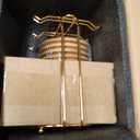 LUKA Ceramic Coffee Espresso Cups with Saucers Set with Metal Holder, 4 oz Porcelain Demitasse Cups For Tea, Espresso, Latte, Coffee, Cafe Mocha, Set of 6, White