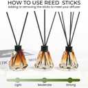 Reed Diffuser Set - 4 Empty Bottles with 20 Sticks, Delicate Gold Leaf Decor, Glass Fragrance Diffuser with Lids for Home, Bathroom | Refillable, Diamond Style (4 PCS Black)