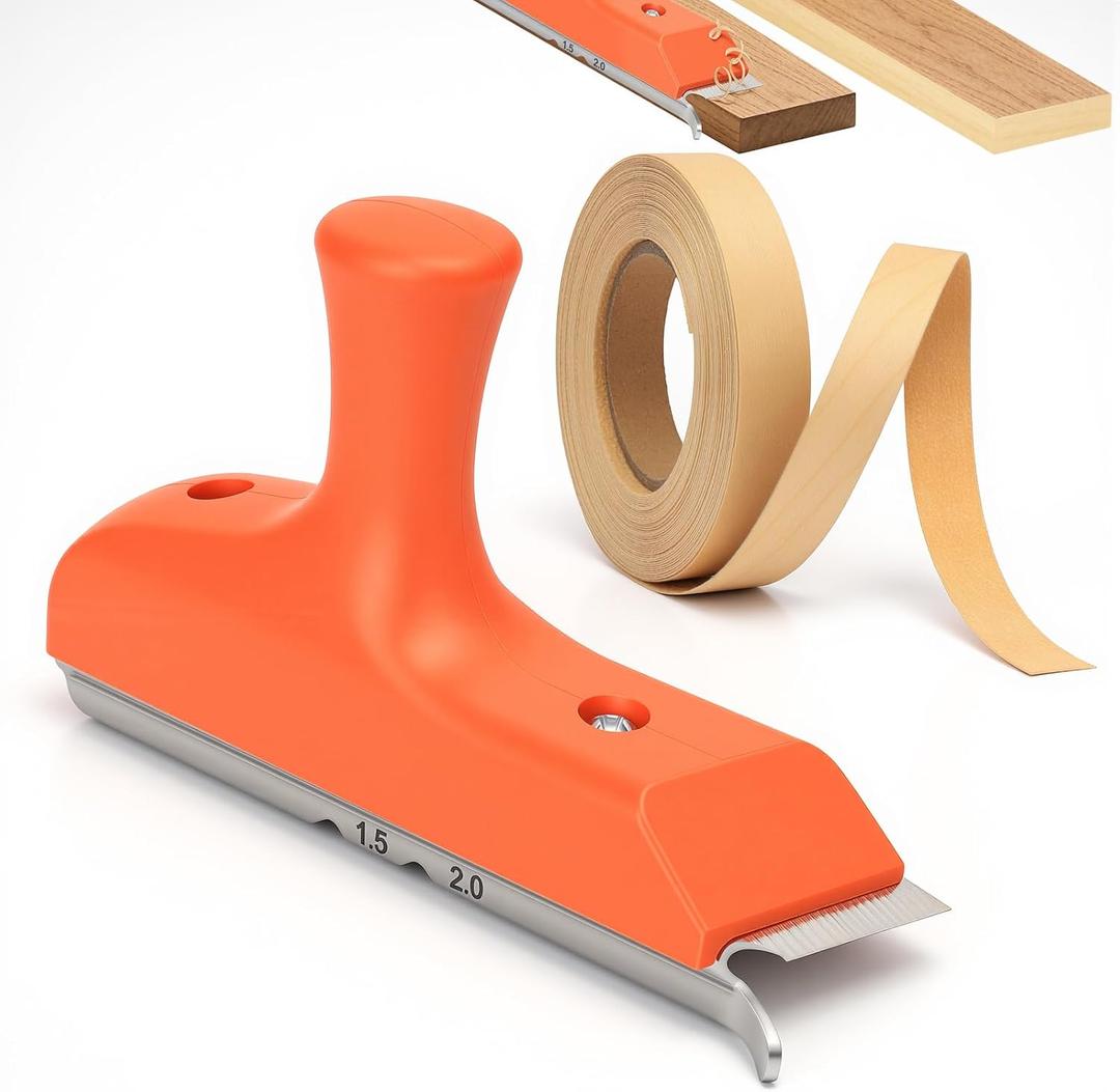 Edge Banding Trimmer Set with Stainless Blades&Ergonomic Grip,for Veneer, PVC, and ABS on Straight, Curved, and Chamfered Edges Veneer,with 3/4 inch x 50ft Birch Edge Banding roll of Veneer