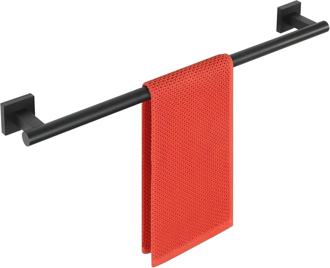 Alise Bathroom Towel Bar, 24 Inch Towel Racks for Bathroom, SUS304 Stainless Steel Hand Towel Holder Heavy Duty Towel Rack Wall Mounted Matte Black Towel Rod