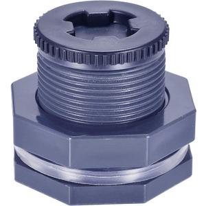 JoyTube 1.25 Female PVC Bulkhead Fitting with Plug Silicon Seal Gasket Water Tank Connector for 2.5 Inch Hole Saw Rain Barrels, Aquariums