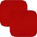 FLYMEI Patio Cushion Covers 18x18x2 Waterproof Outdoor Cushion Cover Replacement 2Packs Outdoor Seat Cushion Slipcover for Rattan Chair Sofa, Red, Christmas Pillow Decoration