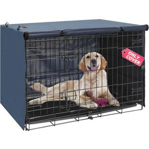 Dog Crate Cover - Kennel Covers Fit for 48 Inch Dog Crate, Double Door Polyester for Wire Puppy Crate Indoor Outdoor Protection, Blue