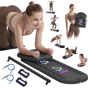 Pilates Board Pilates Reformer Set,15-in-1Pilates Board for Home Workout, Pilates Reformer Set for Core, Balance and Strength Training, Pilates Board for Women and Beginners
