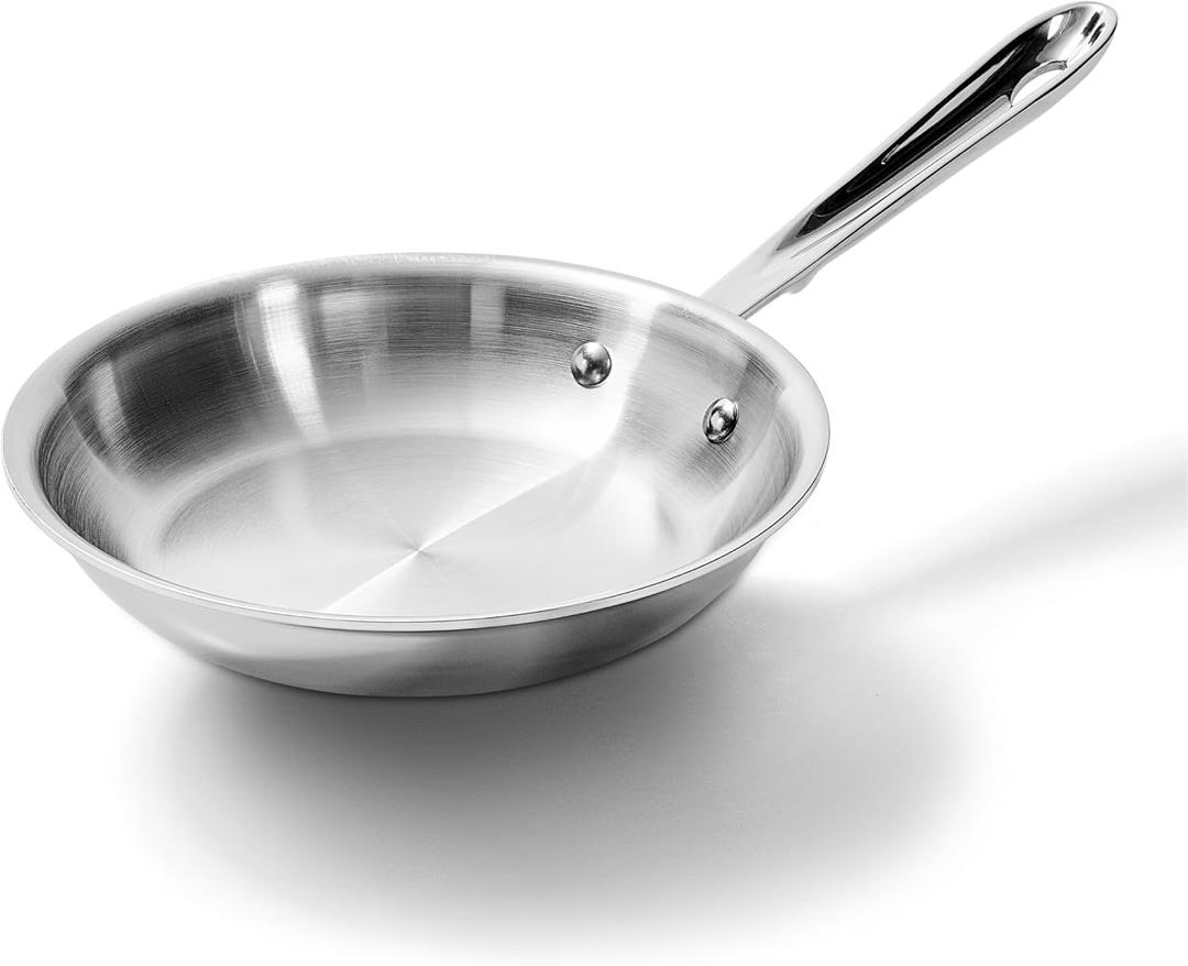 All-Clad D3 Stainless Steel 8 inch Frying Pan- Made in the USA- The Original Bonded Professional Cookware- Oven Safe & Induction Compatible