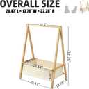 Baby Clothing Rack for Baby Shower, Pets Clothes Rack with Storage Box & Hanging Rod for Dogs/Cats, Mini Dolls Closet Rack, Wooden Baby Shower Rack for Nursery Room (Natural)