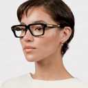 AIEYEZO Fashion Square Blue Light Glasses for Men Women Retro Thick Frame Blue Light Blocking Computer Glasses