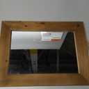 OKSQW Farmhouse Wall Mirror Brown Rectangle Rustic Wood Mirror 16 X 12 Inch Decorative Wood Frame with Mirror and Hanging Hemp Rope, Hanging Mirror for Bathroom Bedroom, Entryway, Dresser Wall Mirror