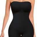 Strapless Shapewear for Women, Full Shape Wear Tummy Control Bodysuit, Seamless Slimming Body Shaper (X-Large, Black)