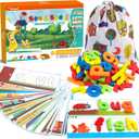 KMUYSL Learning Toys for 3 4 5 6 Years Old Boys and Girls - See & Spell CVC Word Builders with Alphabet Cards for Kids, Preschool Learning Activities Toys, Idea Birthday Gifts for Age 3-5 4-6 Kids