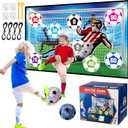 Soccer Ball Game Set for Kids Indoor Outdoor Play Equipment, Foldable Flannel Mat Goals Toy with 2 Velcro Balls, Toddlers Boy 8-12 Years Old Birthday Christmas Party Gift