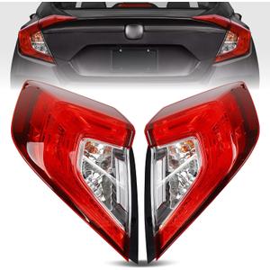 Brake Taillights for Honda Civic Sedan 2016 to 2021 - Taillight Assembly Replacement for 33550-TBA-A01, 33500-TBA-A01, HO2804110, HO2805110 - Driver and Passenger Side L+R - Bulbs Included