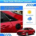 for Hyundai Elantra 2021 2022 2023 Exterior Accessories Sporty Car Rear Side Window Louvers Air Vent Scoop Shades Cover Trim Blinds 2PCS(Bright Pitch Black)