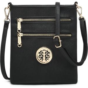 Dasein Women Small Crossbody Bag Lightweight Shoulder Purses Multi Zipper Pockets Phone Purse Handbag (0 Black)