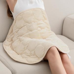 Wemore Weighted Lap Blanket 7lbs for Adults, Small Weighted Blanket for Travel, Calming, Relaxing, Napping and Sleeping, All-Season Weighted Lap Pad, Machine Washable, Beige 24x29 inches