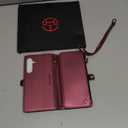 Defencase for Samsung Galaxy S25 FE Case Wallet with RFID Blocking Card Holder for Women and Men, PU Leather Magnetic Snap Flip Zipper Strap Wallet Phone Case for Galaxy S25 FE 5G 6.7", Wine Red