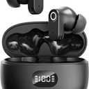 Wireless Earbuds Bluetooth 5.3-48H Playtime Bluetooth Earbuds with Fast Charging, Comfort Fit Semi-in-Ear, 2-Mic Call Noise Cancelling, LED Display & Touch Control for Sports/Work/Travel.