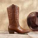 DREAM PAIRS Women's Cowboy Cowgirl Western Boots, Tan, 11