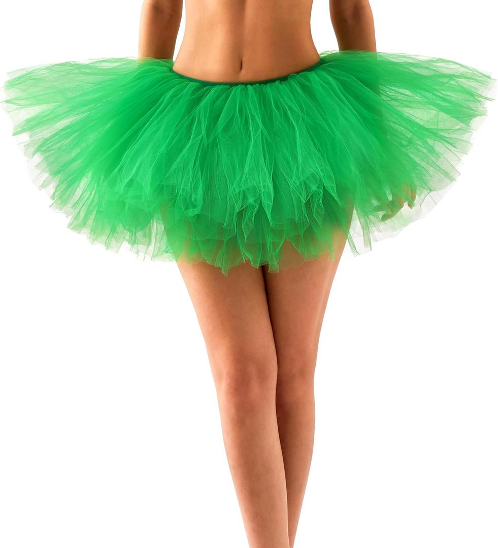 Spooktacular Creations Women Tutu Skirt Costume Adult Halloween Tutus for Halloween Costume Cosplay Party (Green)