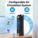 JRD 13'' Tower Fan for Bedroom, Quiet Cooling Desk Fan with Remote, 80 Oscillating, 3 Speed, 4 Mode, 12h Timer, Digital Touch Screen, Portable, Safe Bladeless Table Fan for Home Desktop Office
