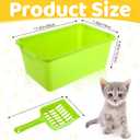 LemonRoad 10 Set Kitten Litter Box Small Cat Pet Litter Pan with 10 Scooper Bulk 11.42''x7.48''x4.92'' Small Plastic Kitten Box Colorful Nonstick Cat Toilet Pet Bunny Guinea Pig Supplies