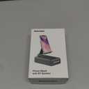 Cell Phone Stand with Wireless Bluetooth Speaker and Anti-Slip Base HD Surround Sound Perfect for Home and Outdoors with Bluetooth Speaker for Desk Compatible with iPhone/ipad/Samsung Galaxy (Black)