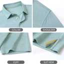 M MAELREG Mens Polo Shirts Short Sleeve Dry Fit Jacquard Performance Moisture Wicking Casual Pocket Golf Shirts for Men (Green, M)