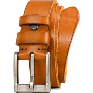 WOLFANT Full Grain Leather Casual Work Belts for Men,100% Italian Real Solid Leather (Waist 35"-36", 3.8wide-m/Tan)