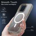 JETech Magnetic Case for iPhone 16 Pro 6.3-Inch Compatible with MagSafe, Translucent Matte Back Slim Shockproof Phone Cover (Natural Titanium/White)