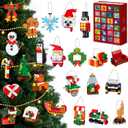 HOGOKIDS 2025 Advent Calendar Christmas Ornaments Building Set, 24 Days Countdown Hanging Christmas Tree Decor Wreath Santa Snowman Xmas Gift Stocking Stuffer Building Toys for Kids Boys Girls Ages 6+