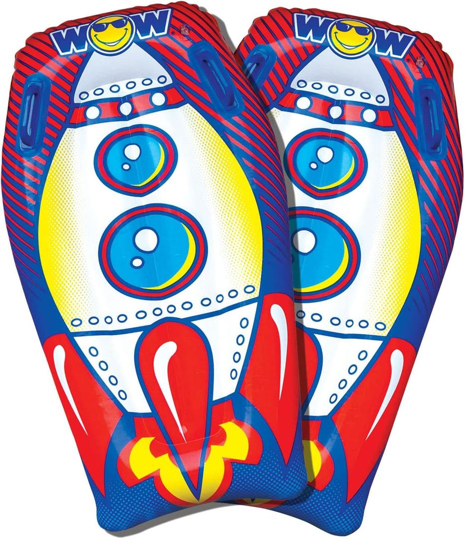 Wow Sports Rocket Slide Inflatable Sleds - 2 Pack - for Water Slides - Kids & Adults