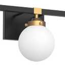 Tipace Mid Century Modern Bathroom Vanity Light Fixtures 3 Lights Milky White Glass Shades Black/Golden Bathroom Light Fixture(Exclude Bulb)